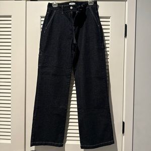 Women dark wash carpenter jeans